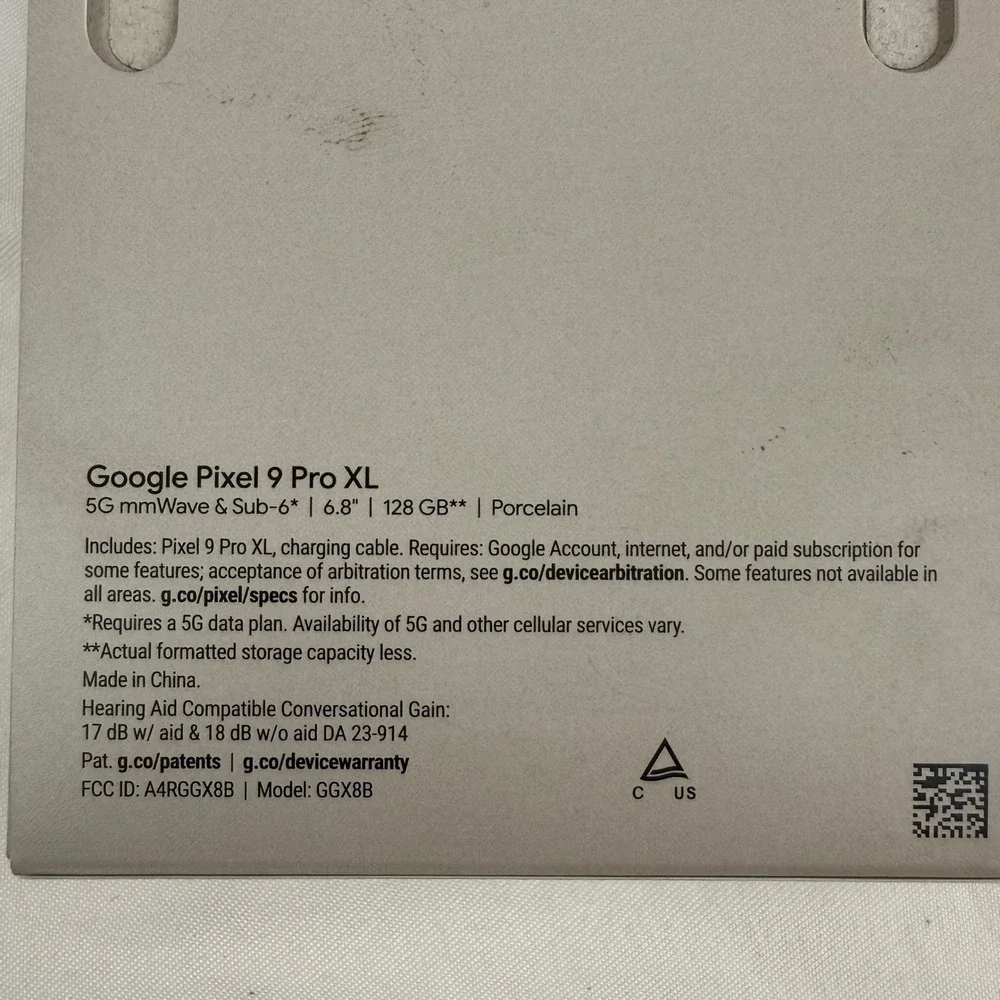 Google Pixel 9 Pro XL 128GB Porcelain 5G Smartphone BOX ONLY